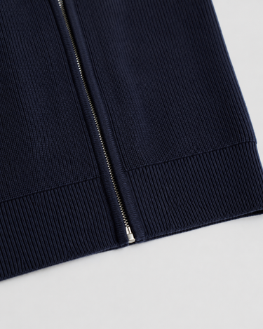 Men's Zip Up Cardigan With Stand Collar And Ribbed Cuffs