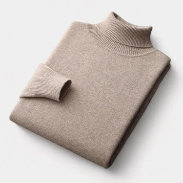 Men's roll neck jumper styled with tailored trousers