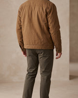 Men's Suede Jacket with Western Collar and Button Closure