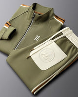 Detail shot of elasticated waistband and drawstring on the joggers