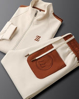 Back view of the men's tracksuit jacket and joggers