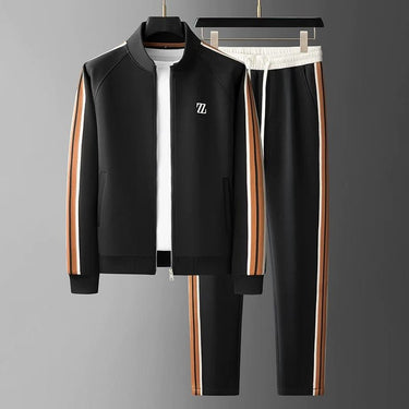 Three-quarter view of the men's tracksuit set showing overall silhouette