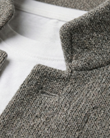 Rear view of the men's waffle knit cardigan showing the overall length and fit