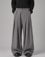 Close-up of front pleat detailing and side pocket