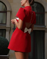 Mini Dress with Back Bow Detail