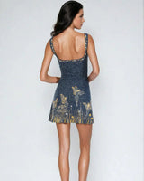 Mini Dress with Star Detail and Slit