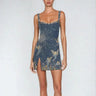 Mini Dress with Star Detail and Slit