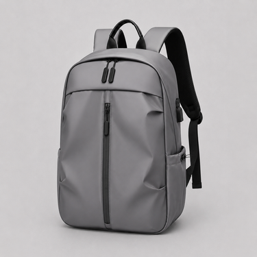 Side view showing the side pockets and adjustable shoulder straps of the backpack