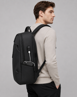 Back view showing padded shoulder straps and back panel of the backpack