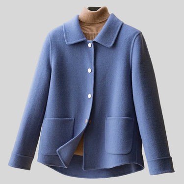 Relaxed Wool Jacket with Pearl Buttons and Patch Pockets