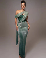 One-Shoulder Corset Maxi Dress
