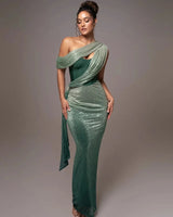 One-Shoulder Corset Maxi Dress