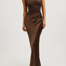 One-Shoulder Maxi Dress with Draped Design