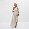 One-Shoulder Occasion Dress with Pleated A-Line Skirt