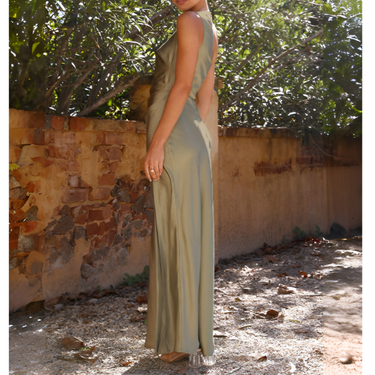 One Shoulder Wedding Guest Maxi Dress with High Side Slit