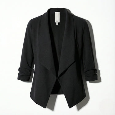 Open Front Blazer with Draped Lapel