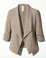 Open Front Blazer with Draped Lapel