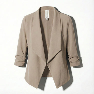 Open Front Blazer with Draped Lapel