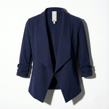 Open Front Blazer with Draped Lapel