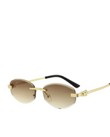 Oval Rimless Sunglasses with Gradient Lenses
