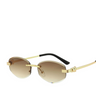 Oval Rimless Sunglasses with Gradient Lenses