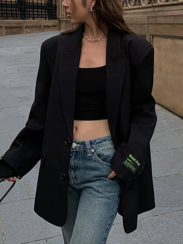 Oversized Blazer with Classic Lapel and Refined Outline