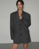 Oversized Blazer with Classic Lapel and Refined Outline