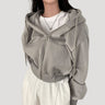 Oversized Cropped Zip Up Hoodie
