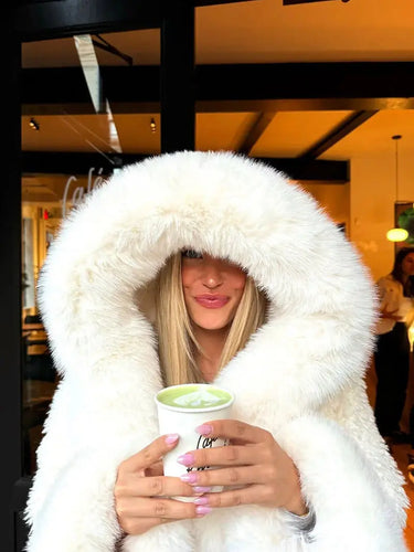 Oversized Hooded Faux Fur Coat for Winter Styling