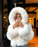 Oversized Hooded Faux Fur Coat for Winter Styling