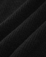 Close-up of the mock neck and neckline finishing of the jumper