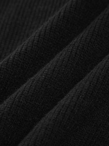 Close-up of the mock neck and neckline finishing of the jumper