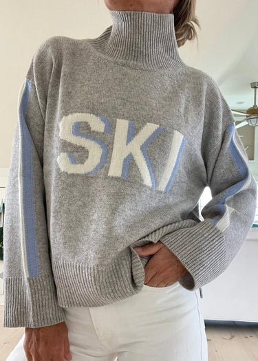 Oversized Turtleneck Jumper with Stripe Sleeves