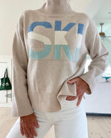 Oversized Turtleneck Jumper with Stripe Sleeves