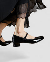 Patent Mary Jane Heels with Strap and Block Heel