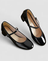 Patent Mary Jane Heels with Strap and Block Heel