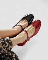 Patent Mary Jane Heels with Strap and Block Heel