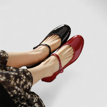 Patent Mary Jane Heels with Strap and Block Heel