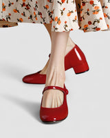 Patent Mary Jane Heels with Strap and Block Heel