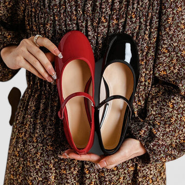 Patent Mary Jane Heels with Strap and Block Heel