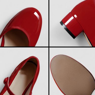 Patent Mary Jane Heels with Strap and Block Heel
