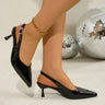 Patent Slingback Heels with Pointed Toe Design