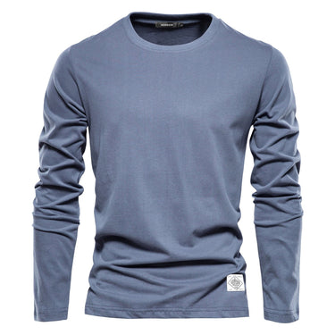 Side view showing the straight hem and long sleeves