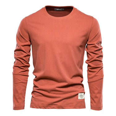 Full-length front view of the long sleeve top on a model