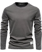 Rear view of the plain long sleeve crew neck top