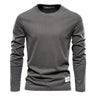 Rear view of the plain long sleeve crew neck top
