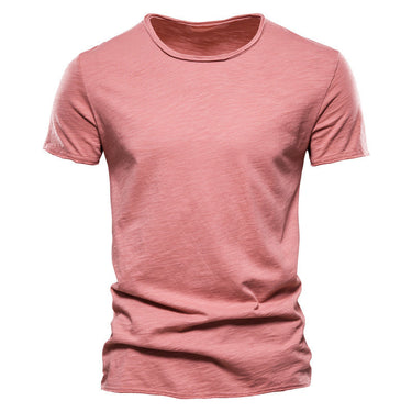 Flat lay of a plain men's round neck T-shirt