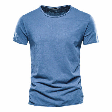 Plain Men's Round Neck T-Shirt With Short Sleeves