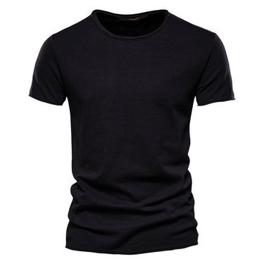 Plain Men's Round Neck T-Shirt With Short Sleeves