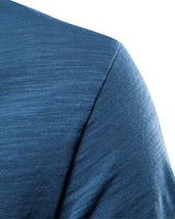 Full-length front view of the plain men's T-shirt on a model